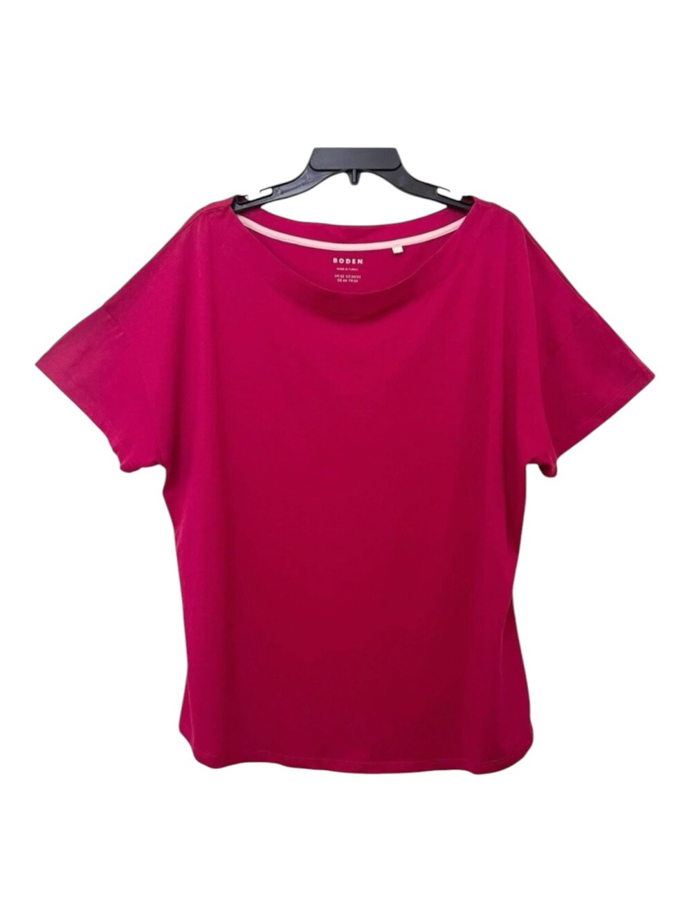 BODEN Pink Supersoft Boat Neck Tee Shirt Top Preppy Minimalist Size US 20/22